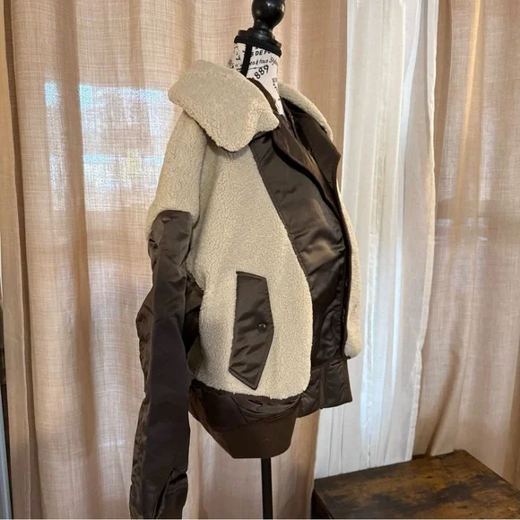 Alpha Industries Brown and Cream Bomber Jacket - Picture 3 of 15